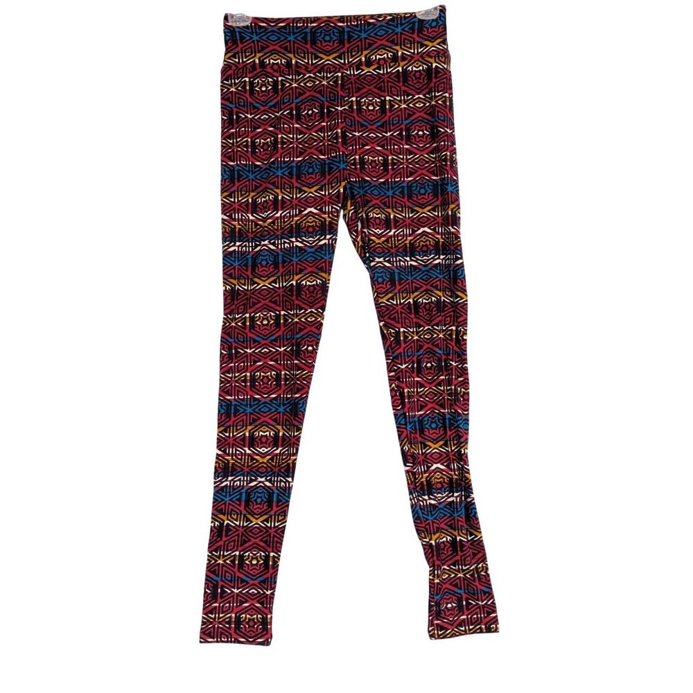 Colorful Geometric Print Leggings One Size Soft Stretchy Fabric For Women Lularo